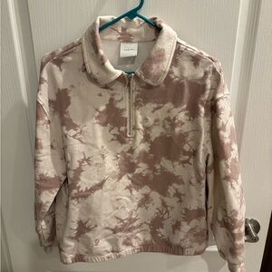 Varley Romero Sweatshirt in Taupe Tie Dye Size Small